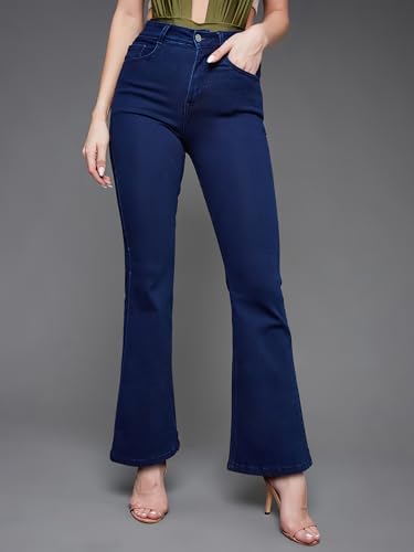Image of Miss Chase Women's Wide-Leg High-Rise Regular-Length Stretchable Shaping Denim Jeans