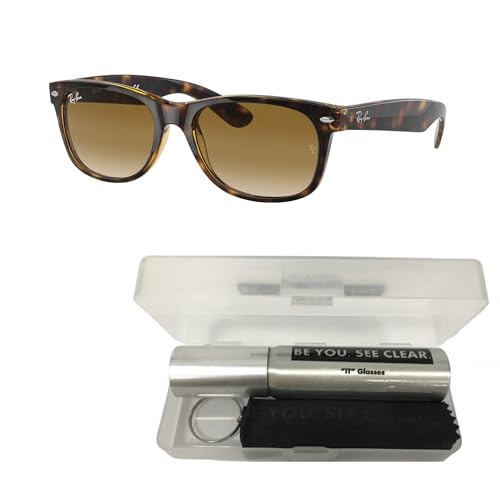 Ray-Ban RB2132 Sunglasses Bundle: RB 2132 NEW WAYFARER 710/51 New Wayfarer Light Havana Clea and Eyewear Cleaning Kit2