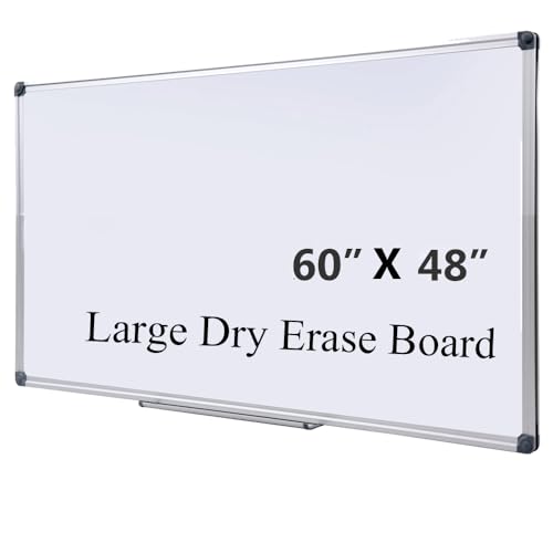 DexBoard 60 x 48 Inch Magnetic Whiteboard (5 x 4 Ft) - Modern Aesthetic Dry Erase Board for Home...