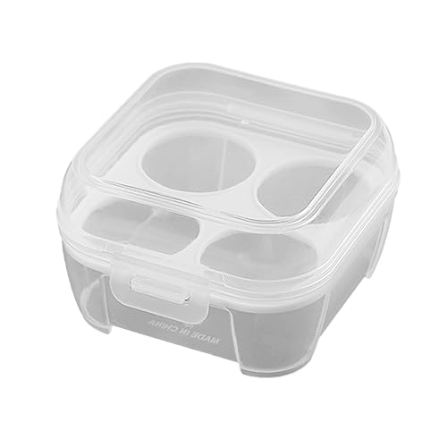 JFGCTYHXY Hueveras, Organizador de Huevos de Cocina portátil y Duradero de plástico Transparente con Tapa de Rejilla de 3/4/8'(4 Cells)