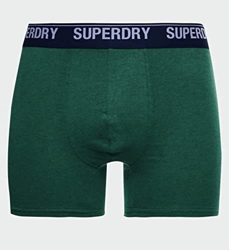 Superdry Mens Organic Cotton Boxers Triple Pack, Elasticated Waistband Enamel/Oregon/Bright Green Size Xxl #TOP6