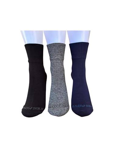 Legale Ladies Pillow Sole Comfort Top Anklet Socks 3 Pack - Black/Navy/Grey Twist3