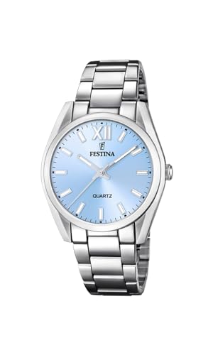 Festina Reloj Mujer Analógico de Acero Inoxidable 316l Plateado   Movimiento de Cuarzo   Cristal Mineral de Alta Resistencia   Resistente al Agua 5 ATM F20622/3   Boyfriend Collection