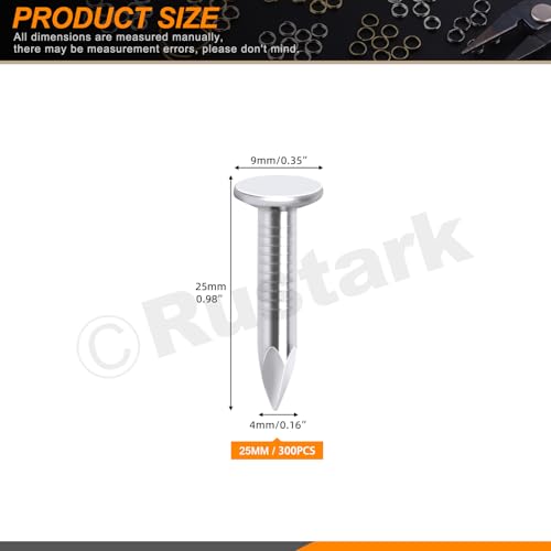 image for Rustark 300Pcs 1 Inch 25mm Galvanized Roofing Felt Nails Asphalt Nails