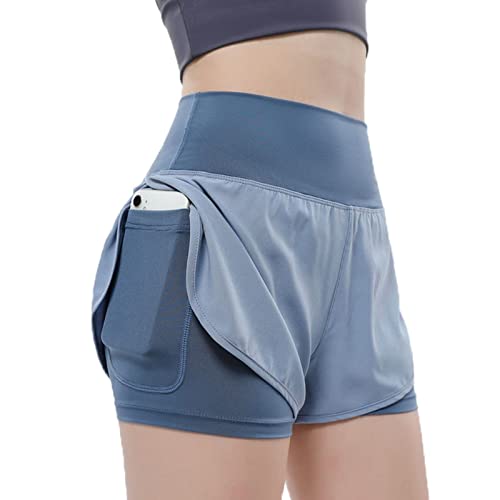 Catálogo de Deporte para Mujer comprados en linea. 40 Pantalones Cortos para Correr para Mujer, Cintura Alta elástica, Bolsillo Lateral para teléfono, Ejercicio, Entrenamiento, Fitness, Yoga, Pantalones Cortos para Correr de Secado...
