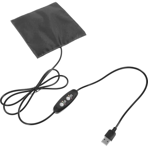 Uonlytech Alfombrilla Térmica USB Control de Temperatura para Hámsteres, Pequeños Roedores y Aves, 14 Cm, Manta Eléctrica Cálida Reutilizable para Jaulas, Cama Calentada para Mascotas