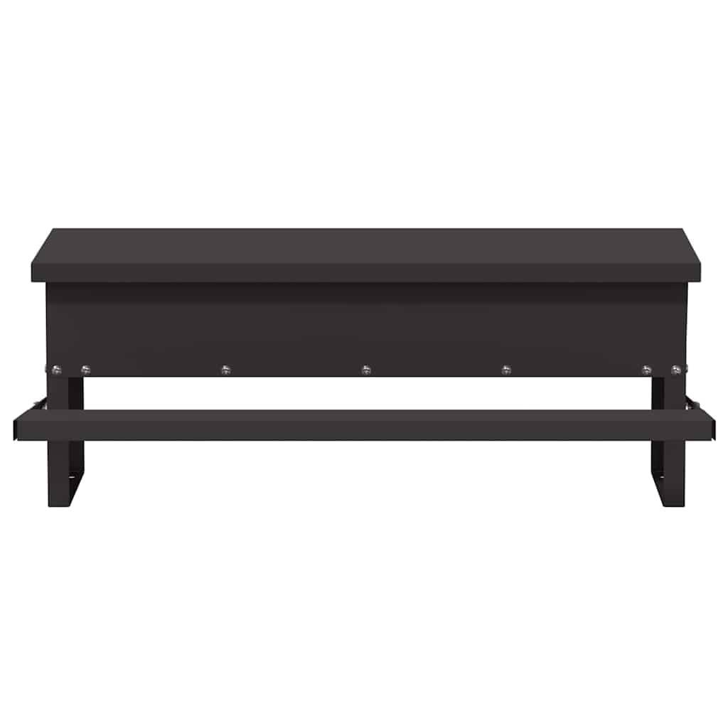 Comedero para gallinas de acero laminado en frío, negro, 48,5 x 39,5 x 19 cm, resistente, resistente a la intemperie, para interior y exterior, distribución automática de alimentos, diseño