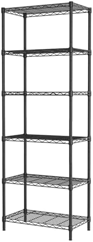 5-Tier Metal Bookshelf, Black Utility Rack - 65"H X 26"W X 13"D, Sturdy Storage For Books, Decor, Garage & Office, Easy Assembly