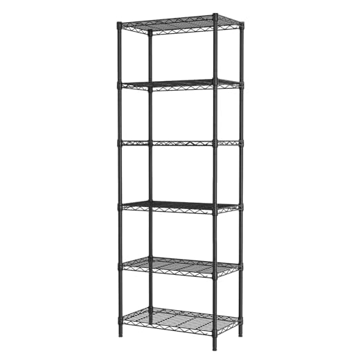 SINGAYE 6 Metal Shelves Wire Shelving Storage Shelf Adjustable Unit Pantry