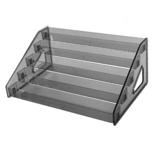 Goxfaca 5 Layers Gray Acrylic Nail Polish Organizer, Nail Polish Holder Stand, Easy Assembly Essential Oil Display Stand for Paint Nail Polish Storage