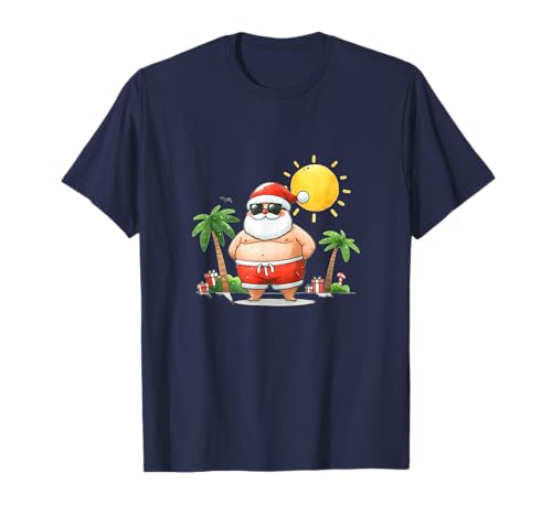 Santa Tropical Christmas Camiseta