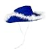 Boa Cowboy Hat, Trimmed Fashion Blue Cowgirl Hat | Felt Western Headwear, Party Costumes Headgear, Halloween