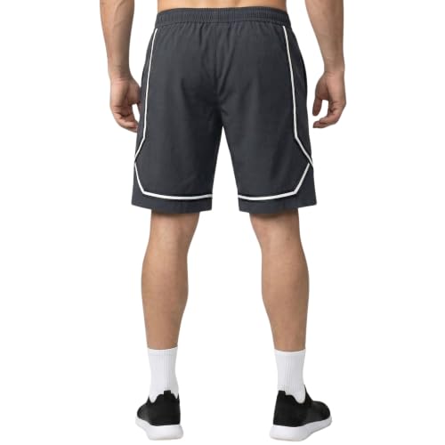 Image of NINQ Men's Sports Shorts Pack of 2 | Casual Gym Shorts with Side Zipper Pockets, Elastic Waist & Quick-Dry Comfort for Running & Workout