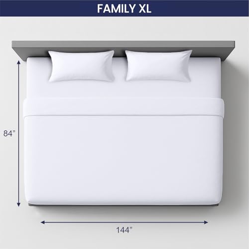 Image of SGI bedding 144 inch W x 84 inch L 4Pc Family XL Sheet Set 100% Egyptian Cotton - 600 Thread Count, Fits 15 inch Deep Pocket - Soft Breathable Oversized Sheets, for Extra Large Beds - White