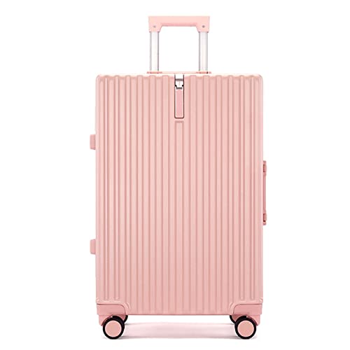 Multifunctional Luggage, Aluminum Frame Trolley Suitcase, Universal Wheel Suitcase, Large Capacity, Password Box (Pink 20 inches)