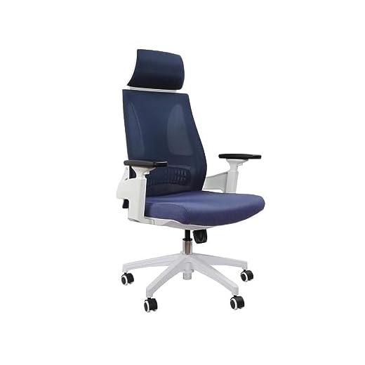 Cadeira de Escritório Elements Helene Special Branca e Azul Petróleo