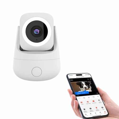 Cámara de vigilancia WiFi interior, 360 °, 2,4 GHz, wifi cámara interior, cámara WiFi interior con audio de 2 vías, detección de movimiento, visión nocturna, almacenamiento en la nube y tarjeta SD