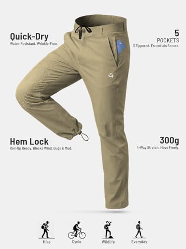 Image of Reccy Men's Trekking Hiking Camping Regular Fit Nomadic Lite Pants - Ultralight, Water Resistant, Highly Breathable