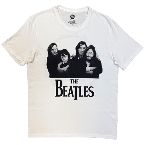 The Beatles Group Photo Anthology Drum T Shrt Size XXL White - Les Beatles, Paul McCartney, John Lennon, RIngo Starr, George Harrison The Beatles Group Photo Anthology Drum T Shrt Size XXL White