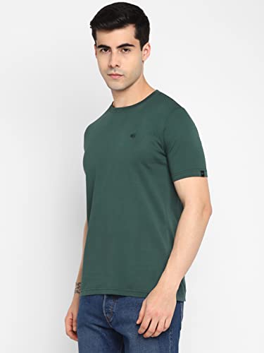 Image of Allen Cooper Men's Super Combed Cotton Rich Solid Round Neck Half Sleeve T-Shirt