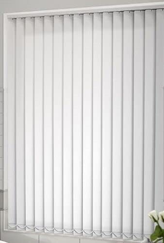 89mm Slats Dim-Out Polyester Fabric White 140cm Drop Vertical Blinds (210cm x 140cm)