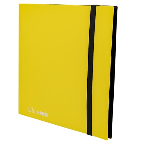 Image of Ultra PRO Eclipse 12-Pocket Lemon Yellow PRO-Binder for 480 Cards - Standard Size, Protects Collectible, Gaming, Sports Cards in Ultra PRO Deck Protector Sleeves
