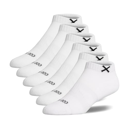 Odd Sox Basix - Big Kids Ankle Socks – White 6-Pack | Durable Everyday Essentials, Premium Comfort Fit
