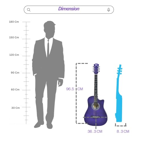 Image of BLUEBERRY B-38CM Matte Finish Purple Acoustic Guitar Kit, 38 Inch - Engineering Wood & Carbon Fiber Body, ABS Bridge & Fretboard, 2 Picks Included