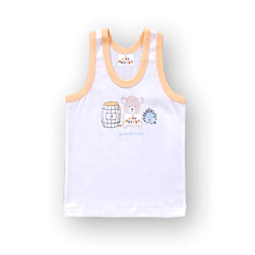 Image of KIKE New Born Baby Pure Cotton Printed Regular Fit Sando Innerwear Baniyan Kids Vest Infants Sleeveless Undershirts for Cute Boys Girls 0-24 Months (Pack of 6)