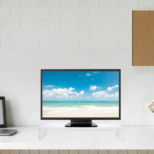 Support pour écran ordinateur blanc MDF surélève moniteur et libère l'espace - 6