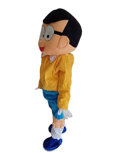 Image of Bookmycostume Buy Nobita Cartoon Mascot Costume For Theme Birthday Party & Events | Adults | Full Size Adults - Foam, Multicolor