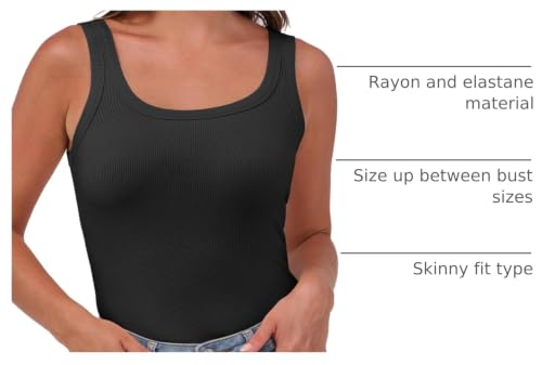 Image of ANRABESS Womens Sleeveless Scoop Neck Tank Top Ribbed Fitted Summer Basic Slim Cute Tops 2026
