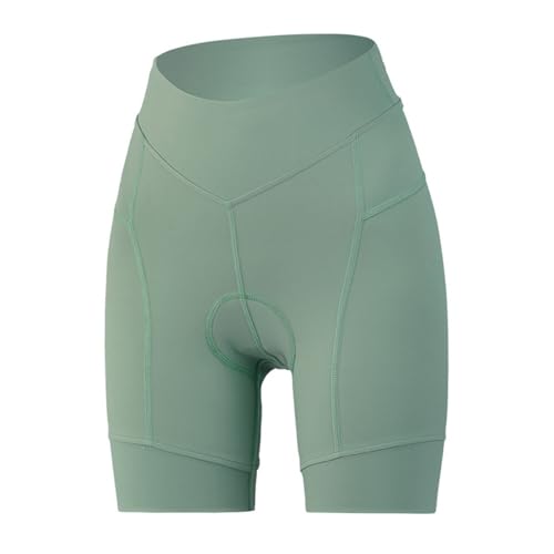 Generisch Pantalones cortos de deporte para mujer, pantalones cortos para mujer, pantalones cortos deportivos de un solo color, transpirables, ajustados, fruncidos, abdominales, elásticos, pantalones