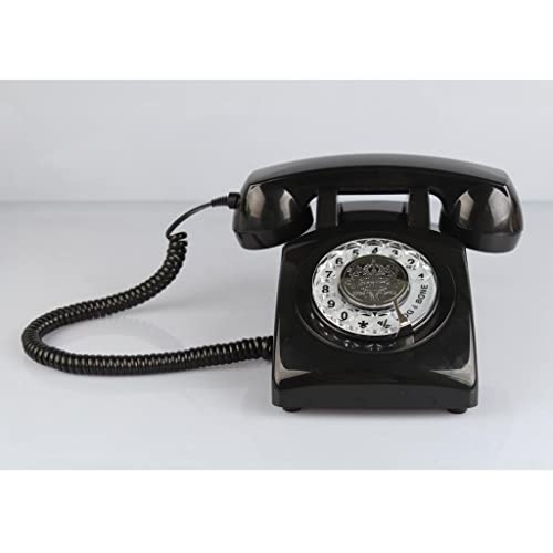 MYADDICTION-Rotary-Retro-Rotary-Dial-Bell-Desk-Telephone-Black-Home-Telephones-Accessories-Corded-Telephones-consumerelectronics