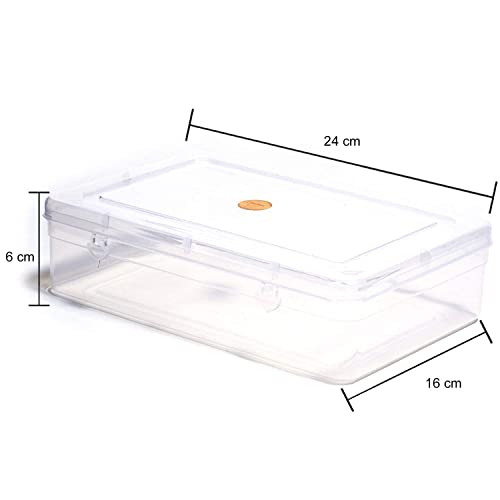 Image of Chetan Clear Plastic Medium Storage Boxes Size 24 X 16 X 6 Cm (Set of 4) Rectangular