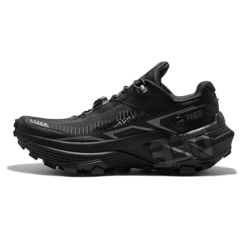FUGA EX330 Women's Trail Running Shoes, Comfortable Ultra-long Distance Trail Running Shoes with High-Rebound and Cushion, Lightweight Breathable Non Slip Mountain Trail Shoes for Diverse Terrain (Black, Adult, Women, 7.5, Numeric, US Footwear Size System, Medium)