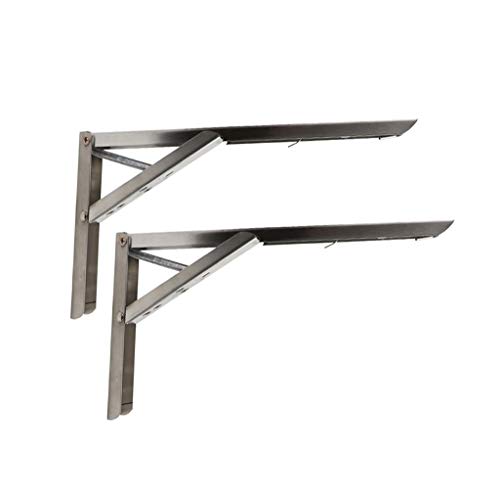 Preisvergleich Produktbild 2 stücke klappregal Halterung schwere Faltbare Regal unterstützung Wand Edelstahl klappregal scharnier für klapptisch, Bank Tisch, platzsparende DIY Halterung