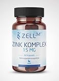 Zell38 Zink Komplex 15 mg, hochwertiges Zink für Immunsystem, Haut, Haare, Nägel, Fruchtbarkeit...