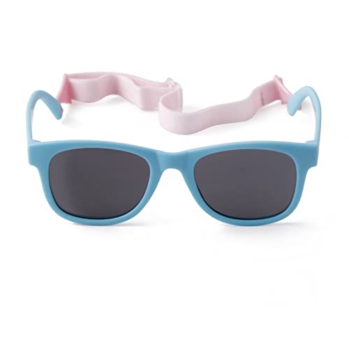 ADE WU Baby Sunglasses with Strap, Polarized Square Sun Glasses for Infant Baby Girl Boys Toddler Age 0-4 Years