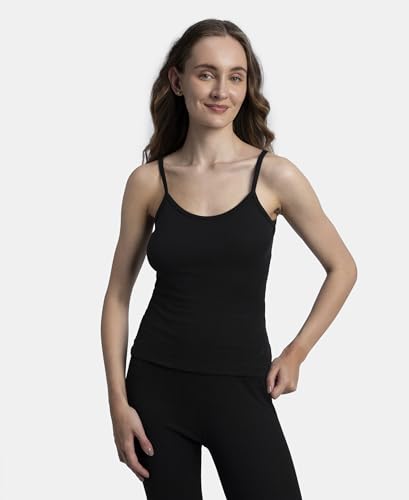 Image of Jockey 2548 Women's Super Combed Cotton Rich Brushed Thermal Camisole with StayWarm Technology Black L