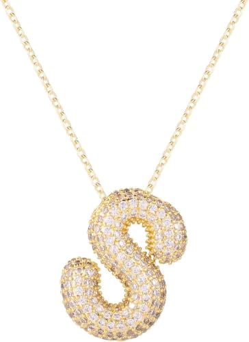 Collier alphabet en or raffiné et son pendentif bulles aux initiales