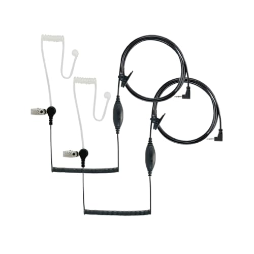 Cobra GA-SV01 2P Surveillance Walkie Talkie Headset Microphone, Compatibile with All Cobra MicroTalk Two-Way Radios, Silicone Ear Tip, Black, (2-Pack)