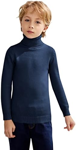 Boyoo Boy's Turtleneck Jersey Knitted Sweater Pullover Tops for Kids 4-13 Years