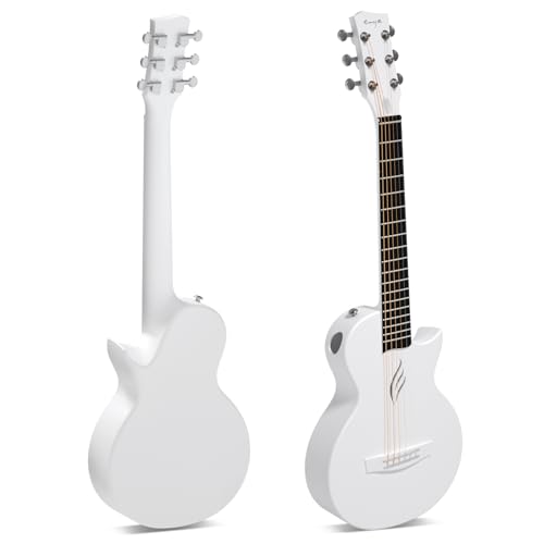 Enya Nova Go Mini Guitare – Guitare Acoustique Blanc 1/4 en Fibre de Carbone pour Enfant Adulte Débutant, Guitare de Voyage, Éducation Musicale pour Enfants, Cadeau de Pâques et D’anniversaire - Les Beatles, Paul McCartney, John Lennon, RIngo Starr, George Harrison Enya Nova Go Mini Guitare – Guitare Acoustique Blanc 1/4 en Fibre de Carbone pour Enfant Adulte Débutant, Guitare de Voyage, Éducation Musicale pour Enfants, Cadeau de Pâques et D'anniversaire – Image 3