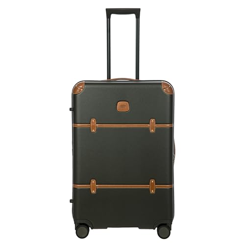 Bric's Bellagio 3.0 Spinner Suitcase - Luxury Hardshell Luggage with Large Wheels, Telescopic Handle, Leather Detailing - Rolling Carry-on or Checked Suitcase for Refined Travel