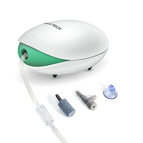 Boxtech Aquarium Air Pump,Oxygen Fish Air Pump with Adjustable Air Valve, Fish Tank Air Pump with Accessories Tube, Bubble Stone and Check Valve, Fish Tank Aerator Kit (1.7W, Single Outlet)