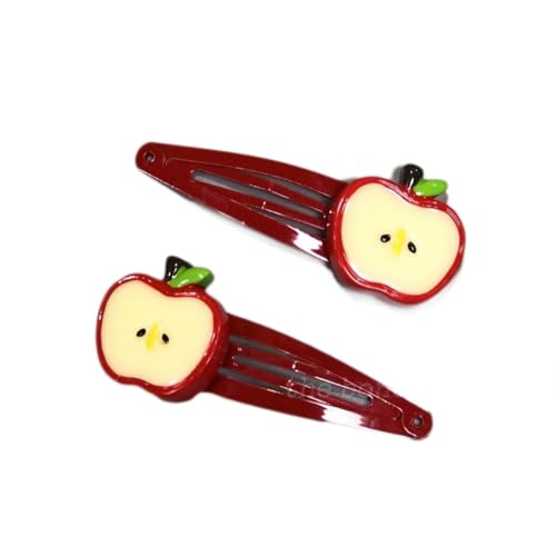 Pinzas para el cabello con lazo de manzana para bebés 4 piezas miniatura 2