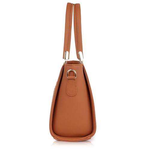 Image of Lady Quinton structured handbag with gold-tone hardware, dual handles, and detachable strap