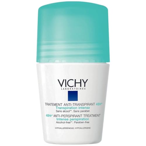 Vichy Dermo-Tolerance Deodorante Roll-On, Per Tutti i Tipi di Pelle, Doppia Efficacia, Anti Umidità e Anti Odori, Pelle Asciutta e Fresca per 48H, 50 ml