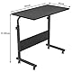 soges Laptoptisch Beistelltisch mit Rollen,höhenverstellbarer PC Tisch Notebook Sofatisch Laptopständer Notebookständer Pflegetisch für Bett und Sofa, 80x40CM,Schwarz 05#1-80BK